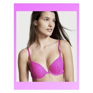 NWT Victoria's Secret 40D Bali Orchid Pink Sexy Tee I Heart You Push Up Bra